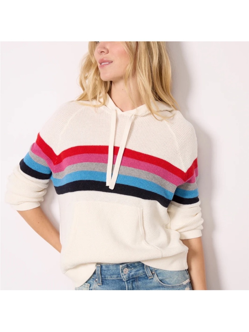 FAHERTY THROWBACK HOODIE MOUNTAINSIDE STRIPE SIZE SMALL
